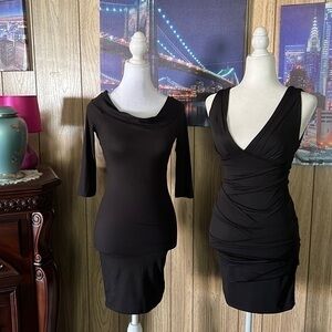 FOREVER 21 BLACK S/P BODY CON DRESS AND IMAGE STATION BLACK S/P BODY CON DRESS